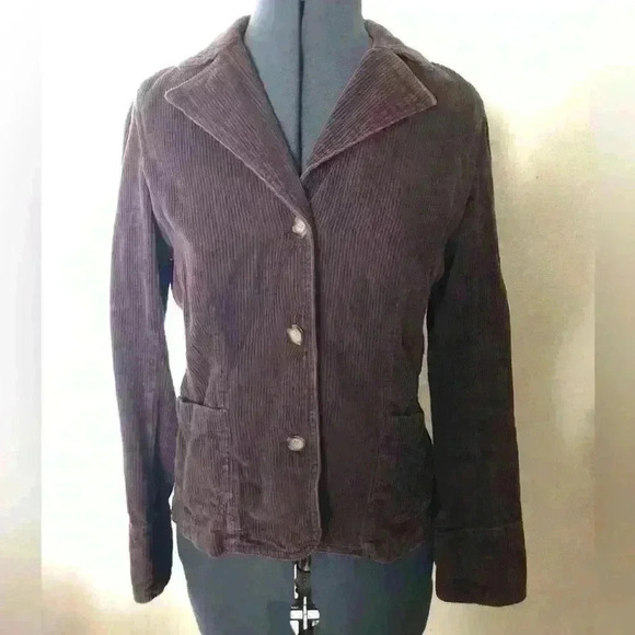 REI Dark Brown Curduroy Blazer Jacket Women Small - Picture 1 of 8